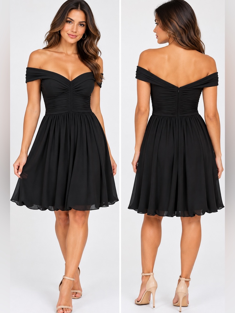 Maggy London Black Off-Shoulder Cocktail Dress